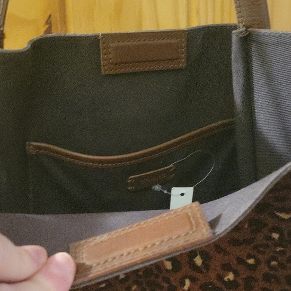 Madewell Brown Leopard Print Cowhide and Leather Tote Bag - Picture 3 of 9